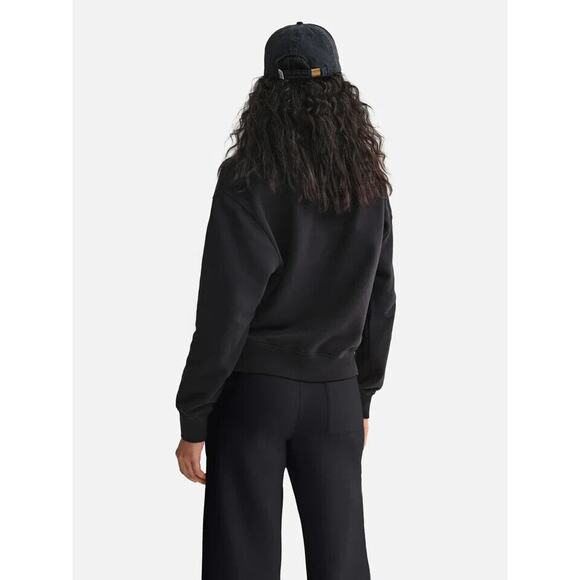MATE the Label 100% Organic Cotton 1/4 Zip Up Sweatshirt BLACK $158‎ - Picture 4 of 7